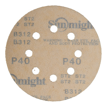 Диск шлифовальный Sunmight Gold d125 мм P40 на липучку бумажная основа (5 шт.)