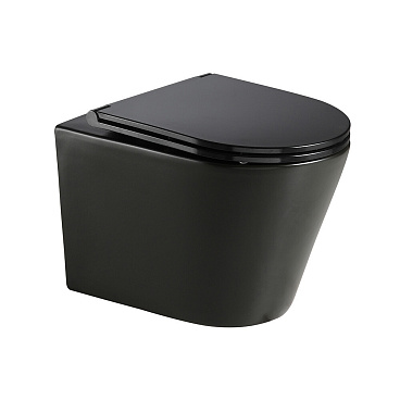 Унитаз подвесной Corsa Deco NX Tornado безободковый черный с сиденьем дюропласт микролифт (WHNX520STB)