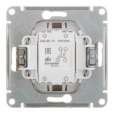 Переключатель Systeme Electric Glossa одноклавишный встраиваемый титан (GSL000471)