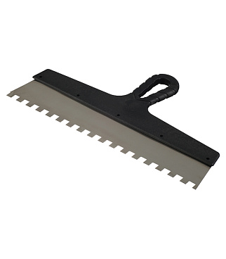 Шпатель зубчатый 350х10 мм с пластиковой ручкой (131157)