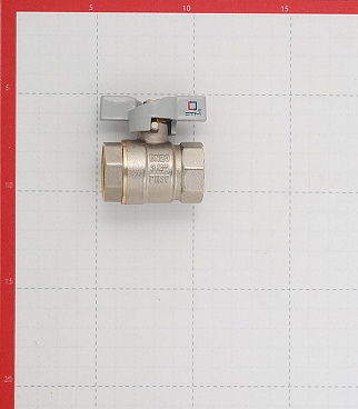 Кран шаровой латунный СТМ 3/4 ВР(г) х 3/4 ВР(г) бабочка прямой