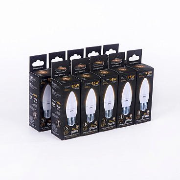 Лампа светодиодная Gauss E27 3000К 9,5 Вт 890 Лм 175-240 В свеча тонированная