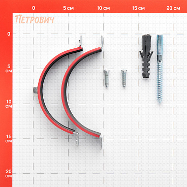 Хомут сантехнический 4" 108-114 мм оцинкованная сталь со шпилькой и дюбелем