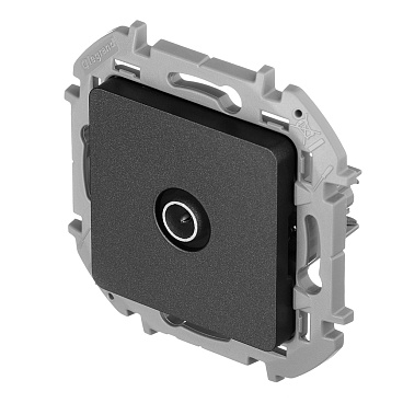 Розетка телевизионная Legrand Inspiria встраиваемая антрацит (673853)