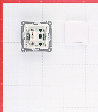 Выключатель Hegel Master одноклавишный встраиваемый белый с подсветкой (ВС10-412)