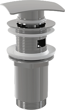 Водослив для умывальника click/clack 5/4", цельнометаллический с квадратной заглушкой, арт. A393