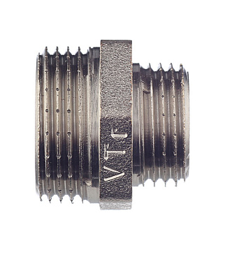 Ниппель переходной Valtec 3/4 НР(ш) х 1/2 НР(ш) латунный (VTr.580.N.0504)