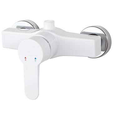 Смеситель для душа без излива РМС PL белый без лейки однорычажный (PL5-003)