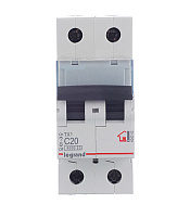 Автоматический выключатель модульный Legrand TX3 2P 20А тип C 6 кА 230/400 В (404043)