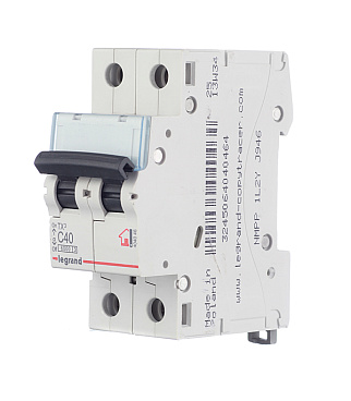 Автоматический выключатель модульный Legrand TX3 2P 40А тип C 6 кА 230/400 В (404046)