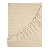 Простыня на резинке 180х200х25 см перкаль бежевая Василиса Idea