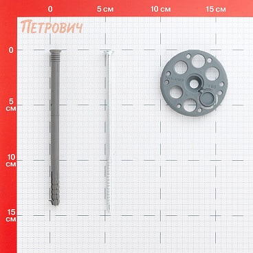 Дюбель для теплоизоляции Tech-Krep 8х140 мм металлический гвоздь с термоголовкой (250 шт.)