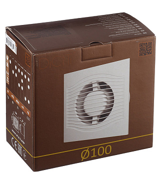 Вентилятор осевой DiCiTi Slim 4C 158х162 мм d100 мм белый