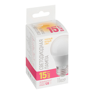 Лампа светодиодная Онлайт E27 2700К 15 Вт 1400 Лм 220-240 В шар G45 матовая