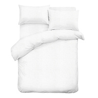 Комплект постельного белья Евро сатин Lorikeet Solo белый с простыней на резинке 160х200х30 см