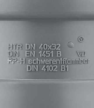 Переходник Ostendorf HTR d32х40 мм пластиковый эксцентрический для внутренней канализации (111710)