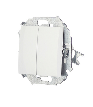 Переключатель Simon 15 двухклавишный встраиваемый белый (1591397-030)