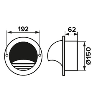 Выход вентиляционный стенной стальной Era d150 мм