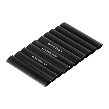 Трубка термоусадочная КВТ Гермокомплект ТТК 12/4 мм 100 мм черная (10 шт.)