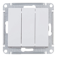 Выключатель Systeme Electric AtlasDesign трехклавишный встраиваемый белый (ATN000131)