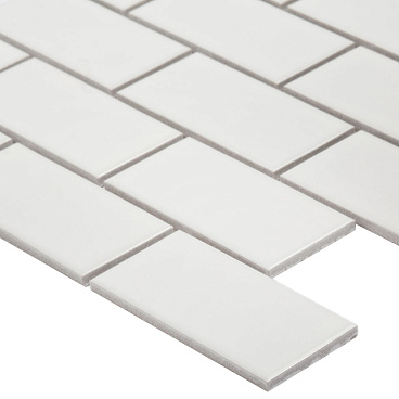Мозаика Starmosaic Brick White Glossy белая керамическая 295х291х6 мм глянцевая