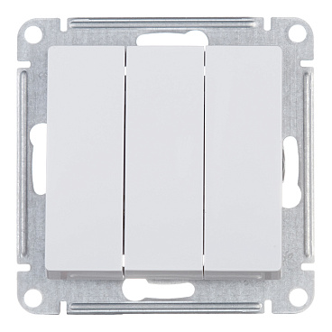 Выключатель Systeme Electric AtlasDesign трехклавишный встраиваемый белый (ATN000131)