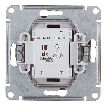 Переключатель Systeme Electric AtlasDesign Aqua одноклавишный встраиваемый карбон (ATN441061)