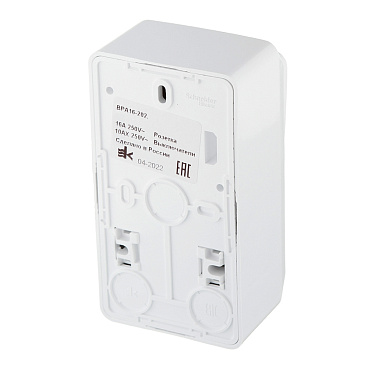 Блок выключатель и розетка Systeme Electric Этюд двухклавишный накладной белый (BPA16-202B)