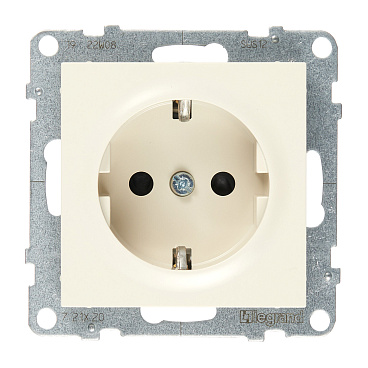 Розетка Legrand Suno встраиваемая слоновая кость со шторками (721220)