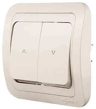 Кнопка управления жалюзи Makel Mimoza встраиваемая бежевая (25041)