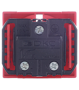 Розетка для кабель-канала DKC Viva красная со шторками 2 модуля (45015)