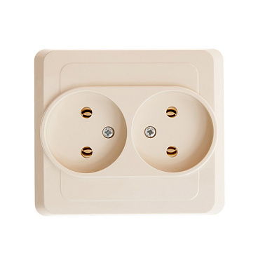 Розетка Systeme Electric Этюд встраиваемая кремовая (PC16-005K)