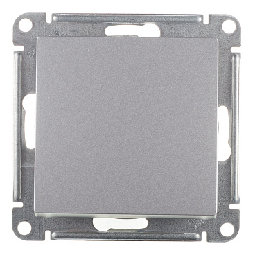 Выключатель Systeme Electric AtlasDesign одноклавишный встраиваемый алюминий (ATN000311)