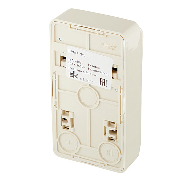 Блок выключатель и розетка Systeme Electric Этюд двухклавишный накладной кремовый (BPA16-205K)