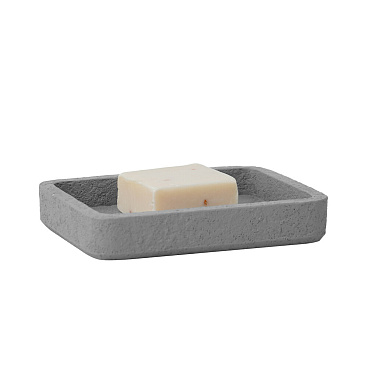 Мыльница для ванной Fora Concrete настольная полирезин серая (FOR-CON036)