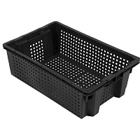 Ящик для хранения Rainberg 40 л пластиковый штабелируемый черный
