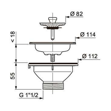 Выпуск для мойки Wirquin 3 1/2 нержавеющая сталь (30717335)