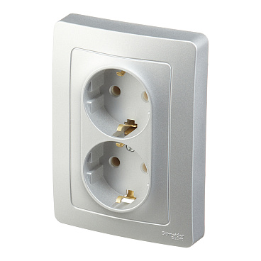 Розетка Systeme Electric Blanca встраиваемая алюминий (BLNRS001023)