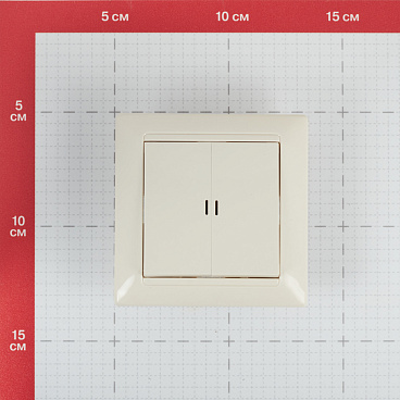 Выключатель Svet двухклавишный встраиваемый бежевый с подсветкой (SV1001-0011)