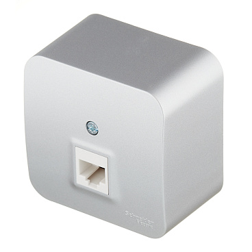 Розетка компьютерная Systeme Electric Blanca накладная алюминий RJ45 (BLNIA045003)