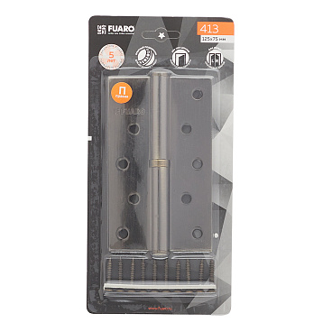 Петля Fuaro карточная правая разъемная 125х75 мм бронза