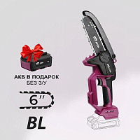 Мини-пила цепная аккумуляторная КМ АТОМ 18 В 6" шаг 1/4" паз 1,3 мм 38 звеньев без АКБ и ЗУ (CMCS-182BL)