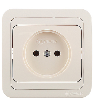 Розетка Makel Mimoza встраиваемая бежевая керамика (25002)