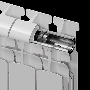Радиатор биметаллический Rifar EcoBuild 500 мм 4 секции 1" боковое подключение белый