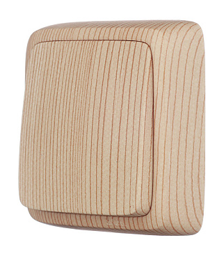 Выключатель Hegel Alfa одноклавишный накладной сосна (ВА10-113-02)