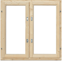 Окно деревянное 1000х1000х84 мм 2 створки поворотные
