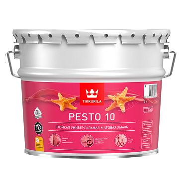Эмаль алкидная Tikkurila/Tikkivala Pesto 10 база A матовая 9 л