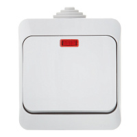 Выключатель Systeme Electric Этюд одноклавишный накладной серый с подсветкой (BA10-045C)