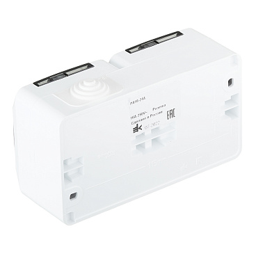 Розетка Systeme Electric Этюд накладная белая со шторками с крышкой (PA16-244B)