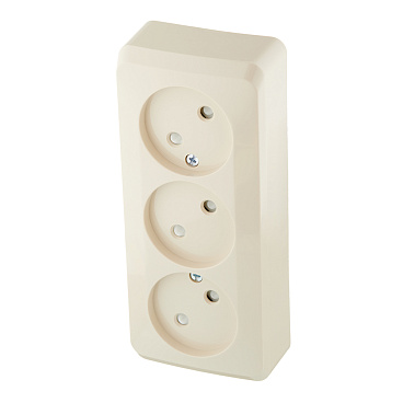 Розетка Systeme Electric Этюд накладная кремовая со шторками (PA16-010K)